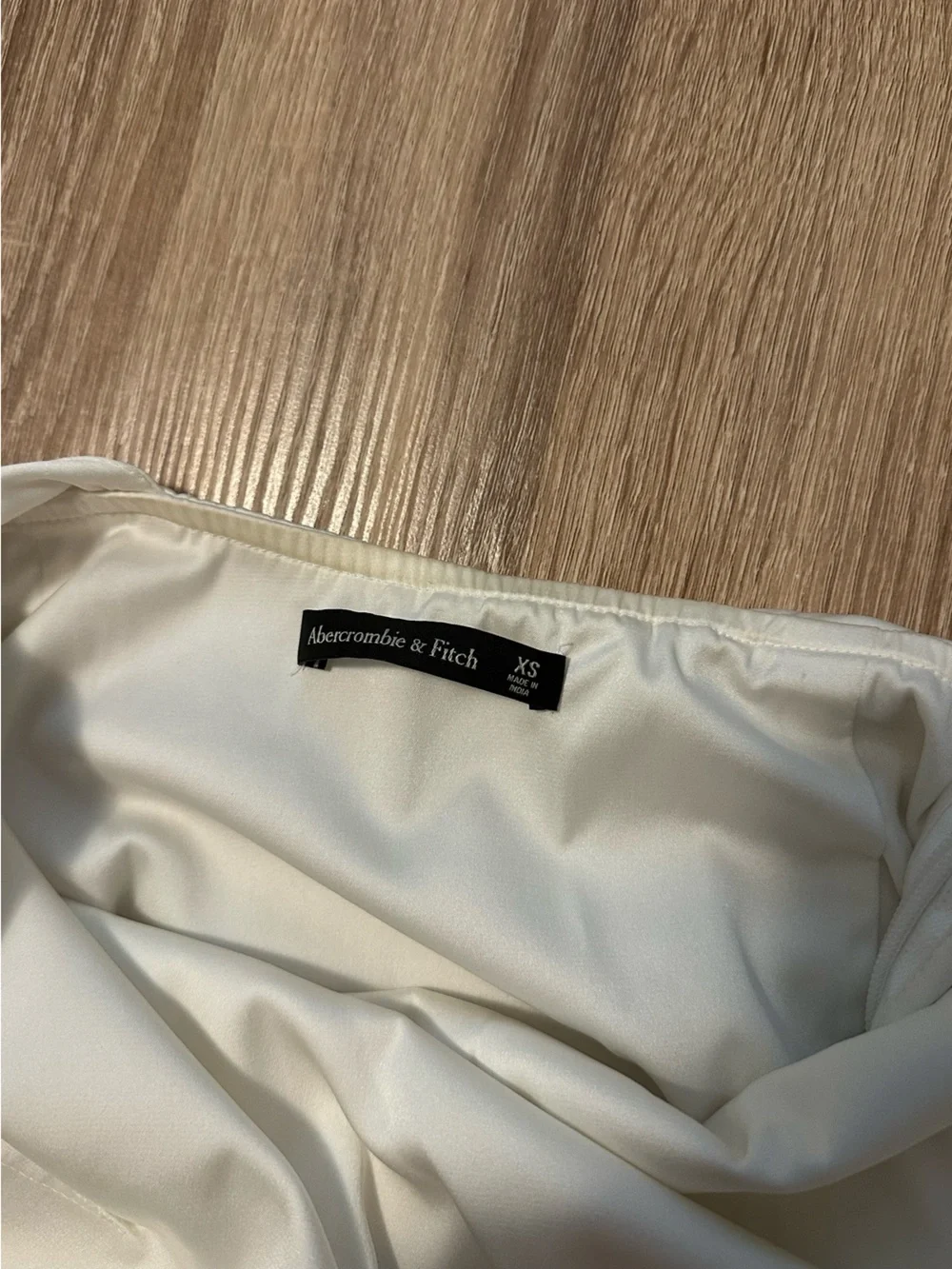 Abercrombie White Draped Satin Maxi Dress